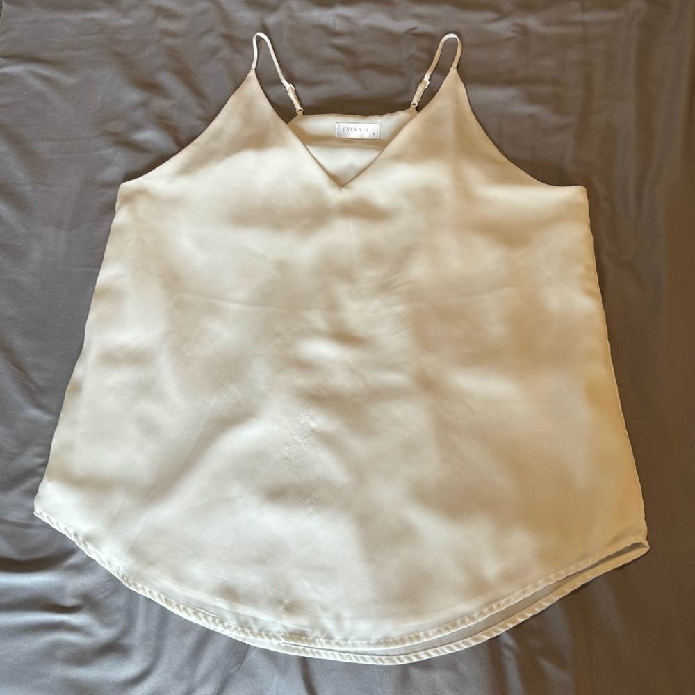 Evra B White V Neck, Spaghetti Strap